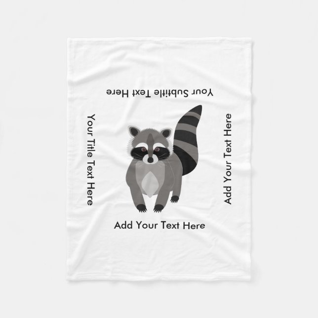 Little Raccoon Rascal Personalized Fleece Blanket (Front)