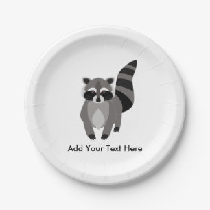 Little Raccoon Rascal Personalized Paper Plate