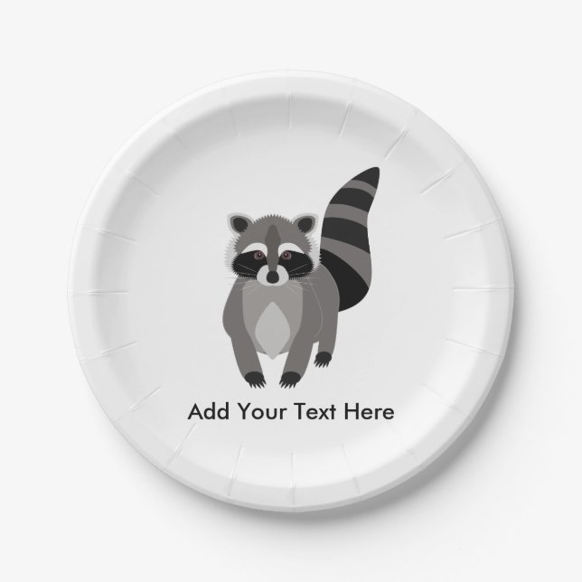 Little Raccoon Rascal Personalized Paper Plate (Front)