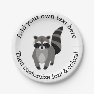 Little Raccoon Rascal Personalized Paper Plate