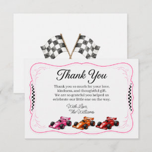 Little Racer Bassinet Thank You Card