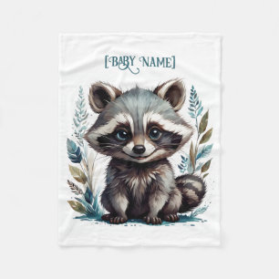 Little Racoon Personalized Fleece Blanket