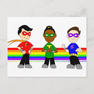 Little Rainbow Comics: Super Trio Postcard