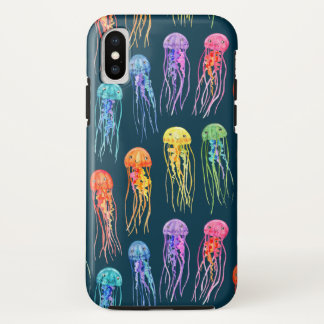 Little Rainbow Jellyfish on Dark Case-Mate iPhone Case