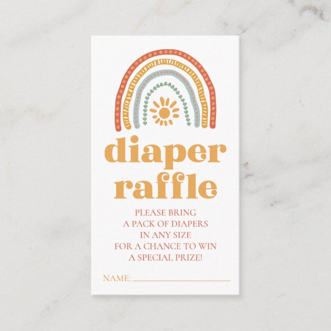 Little Ray of Sunshine Baby Diaper Carte Raffle (Devant)
