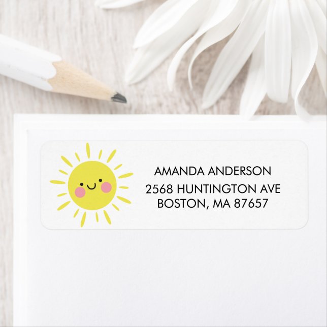 Little Ray of Sunshine Baby Shower Address Label (Insitu)