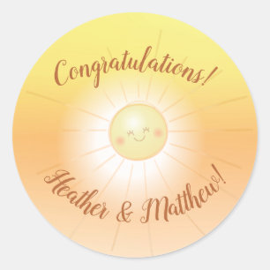 Little Ray of Sunshine Baby Shower Classic Round Sticker