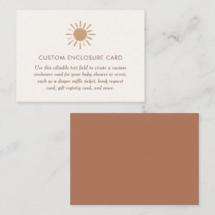 Little Ray of Sunshine Baby Shower Custom Enclosure Card