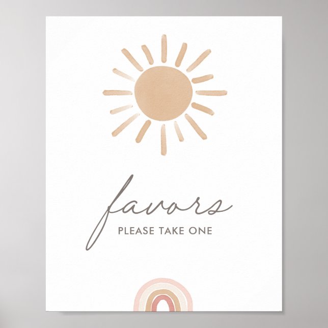 Little Ray of Sunshine Baby Shower Favours Sign (Front)