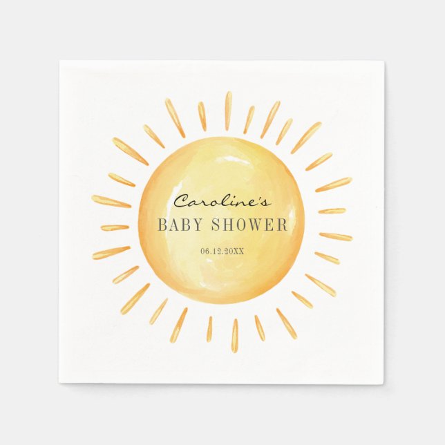 Little Ray Of Sunshine Baby Shower Napkin (Front)