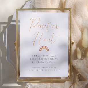 Little Ray of Sunshine Baby Shower Pacifier Hunt Poster
