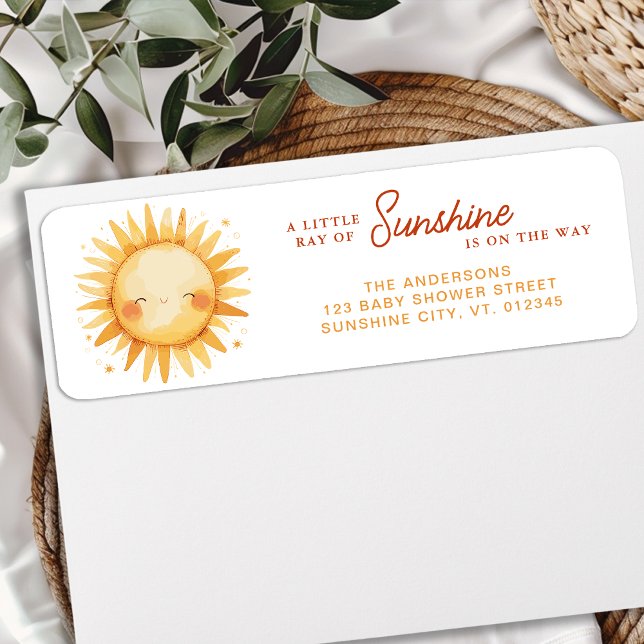 Little Ray Of Sunshine Baby Shower Return Address (Creator Uploaded)