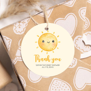 Little Ray of Sunshine Baby Shower Round Favour Tags