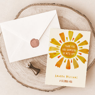 Little Ray of Sunshine Baby Shower Thank You Card
