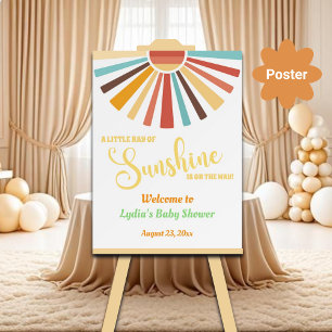 Little Ray Of Sunshine Baby Shower Welcome Poster