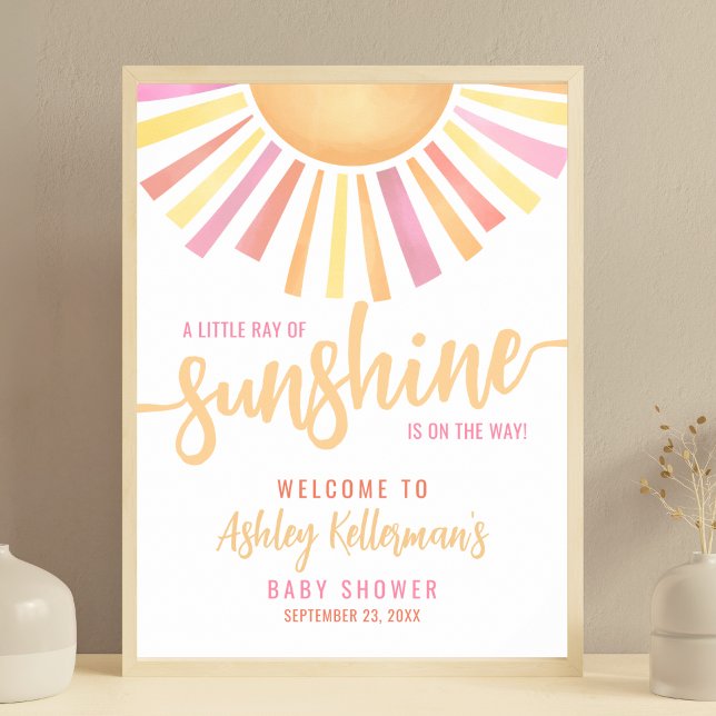 Little Ray Of Sunshine Baby Shower Welcome Sign (Little Ray Of Sunshine Baby Shower Welcome Sign)