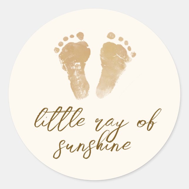 Little Ray of Sunshine Boho Baby Shower  Classic Round Sticker (Front)