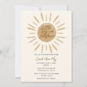 Little Ray of Sunshine Boho Baby Shower  Invitation
