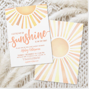 Little Ray Of Sunshine Boho Baby Shower Invitation