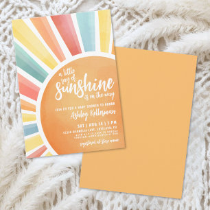 Little Ray Of Sunshine Boho Baby Shower Invitation