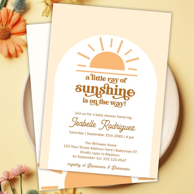 Little Ray Of Sunshine Boho Baby Shower Invitation (Little Ray Of Sunshine Boho Baby Shower Invitation)