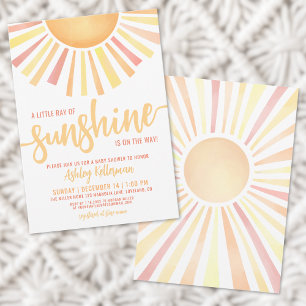 Little Ray Of Sunshine Boho Baby Shower Invitation