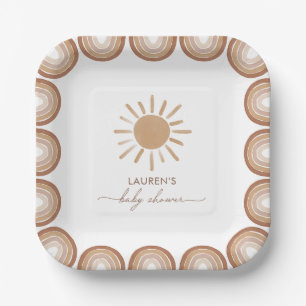 Little Ray of Sunshine Boho Baby Shower Paper Plate