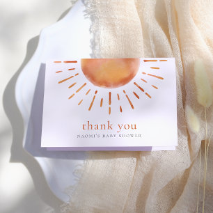 Little Ray of Sunshine Boho Baby Shower Thank You Card