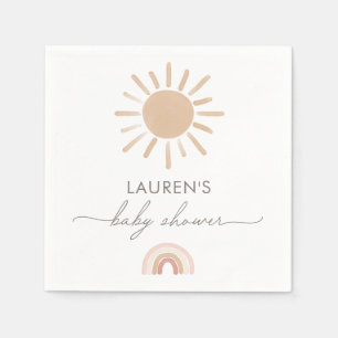 Little Ray of Sunshine Boho Girl Baby Shower Napkin
