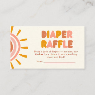 Little Ray of Sunshine Boho Sun Baby Diaper Raffle Enclosure Card