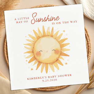 Little Ray of Sunshine Boho Sun Cute Baby Shower Napkin