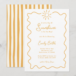 Little Ray of Sunshine Doodle Gender Neutral Invitation