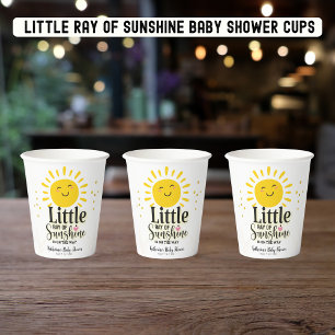 Little Ray of Sunshine Glitter Baby Shower Paper Cups