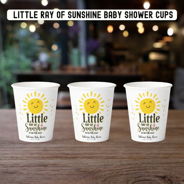  Little Ray of Sunshine Glitter Baby Shower   Paper Cups (Creator Uploaded)