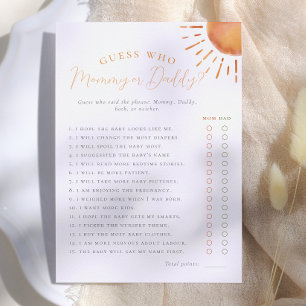 Little Ray of Sunshine Guess Who Mommy or Daddy Invitation