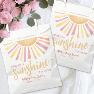 Little Ray Of Sunshine Pink Baby Shower Favour Bag