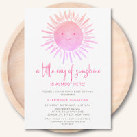 Little Ray of Sunshine Pink Baby Shower