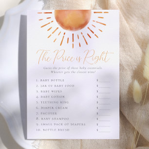 Little Ray of Sunshine Price is Right Game Invitation