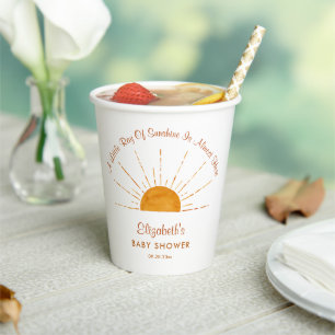 Little Ray Of Sunshine Sun Baby Shower  Paper Cups