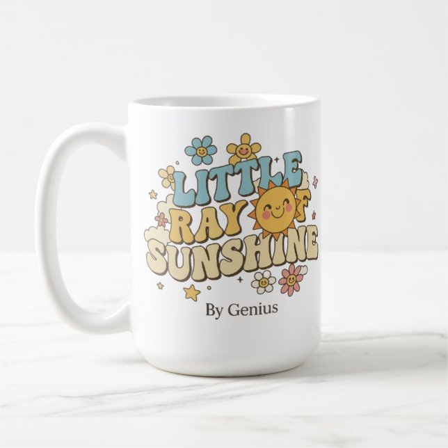 Little Ray of Sunshine T-Shirt, Groovy Retro 70s C Coffee Mug (Left)