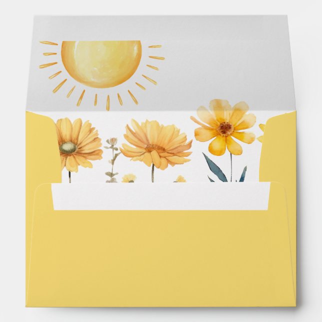 Little Ray Of Sunshine Wildflower Yellow Envelope (Back (Bottom))