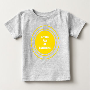 Little Ray of Sunshine yellow sun custom text cute Baby T-Shirt