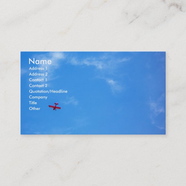 Little Red Airplane Business Card (Front)