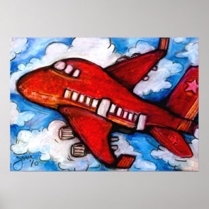 Little Red Airplane Poster