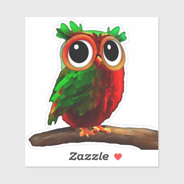 Little Red and Green Owl (Sheet)