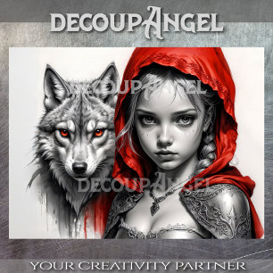 Little Red and the Wolf #1 Decoupage Tissue Paper