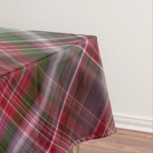 Little Red Berries Red and Green Plaid Tablecloth