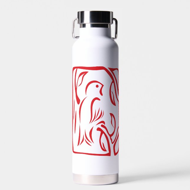 Little Red Bird Water Bottle (Front)