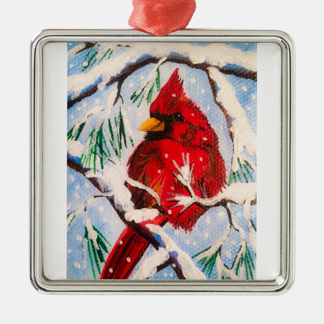 Little Red Cardinal Ornament (Front)