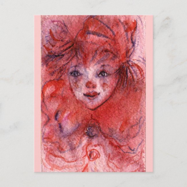 LITTLE RED CLOWN POSTCARD (Front)